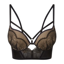 Gossard 19401 VIP Captivate Long Padded Bra, Γυναικείο Σουτιέν Bralette για μεγάλο στήθος BLACK