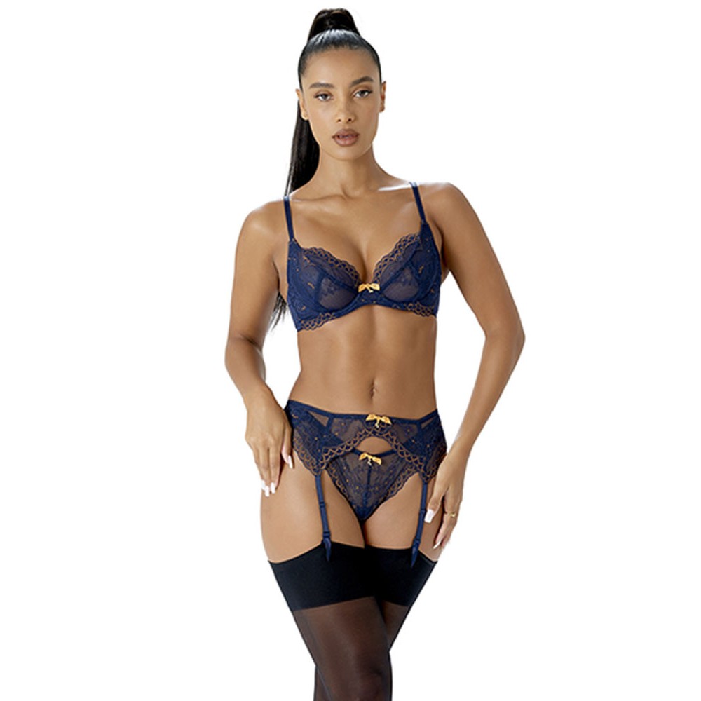 Gossard 7725 Superboost Lace, Γυναικείο σουτιέν χωρίς επένδυση για μεγάλο στήθος, ΜΠΛΕ ΣΚΟΥΡΟ