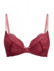 Gossard 7711 Superboost Lace, Γυναικείο Push Up σουτιέν με ελαφριά επένδυση για μεγάλο στήθος, ΜΠΟΡΝΤΟ