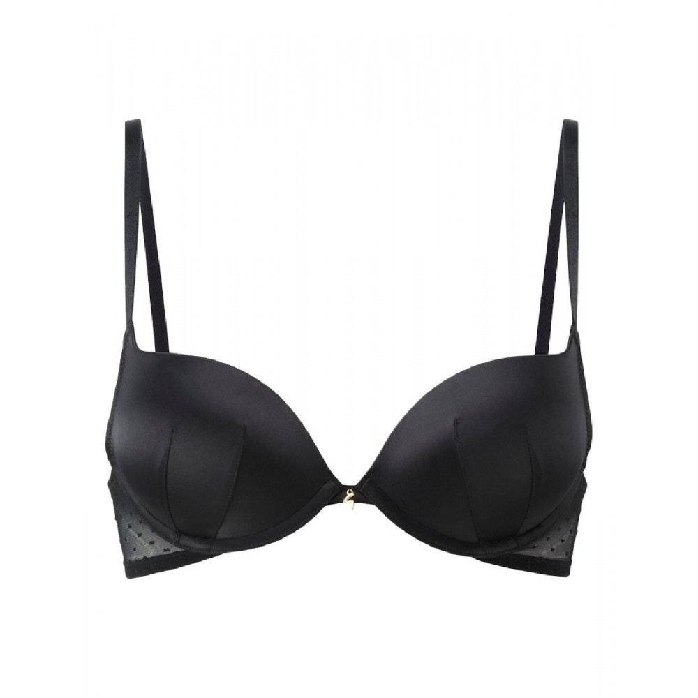 Gossard EveryDay  G111, Push Up σουτιέν με χαμηλό ντεκολτέ για μεγάλο στήθος, ΜΑΥΡΟ