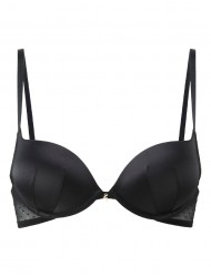 Gossard EveryDay  G111, Push Up σουτιέν με χαμηλό ντεκολτέ για μεγάλο στήθος, ΜΑΥΡΟ