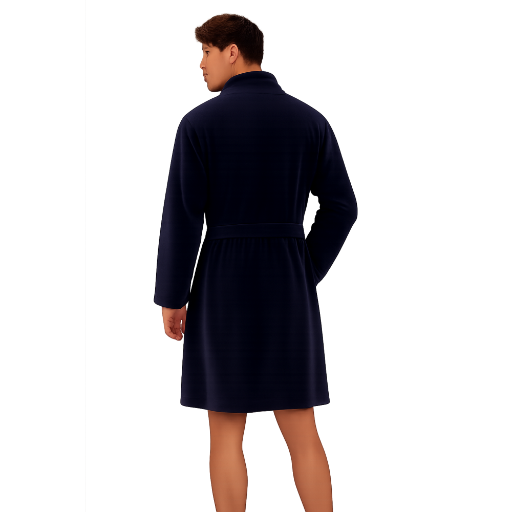 Ανδρική Ρόμπα από Βελούδο σταυρωτή midi, Ηarmony 47617 ΜΠΛΕ