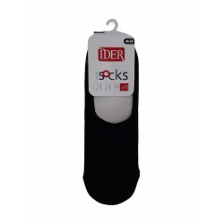 Καλτσάκια Unisex Αόρατα Σουμπά 2 τεμ. Βαμβακερά Unisex με σιλικόνη πίσω, IDER 2145, ΜΑΥΡΑ