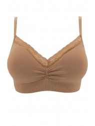 IDER 3216-14, Γυναικείο Bralette- Σουτιέν Easy Lace  από μαλακή μικροϊνα με δαντέλα και χαμηλή πλάτη ΜΠΕΖ