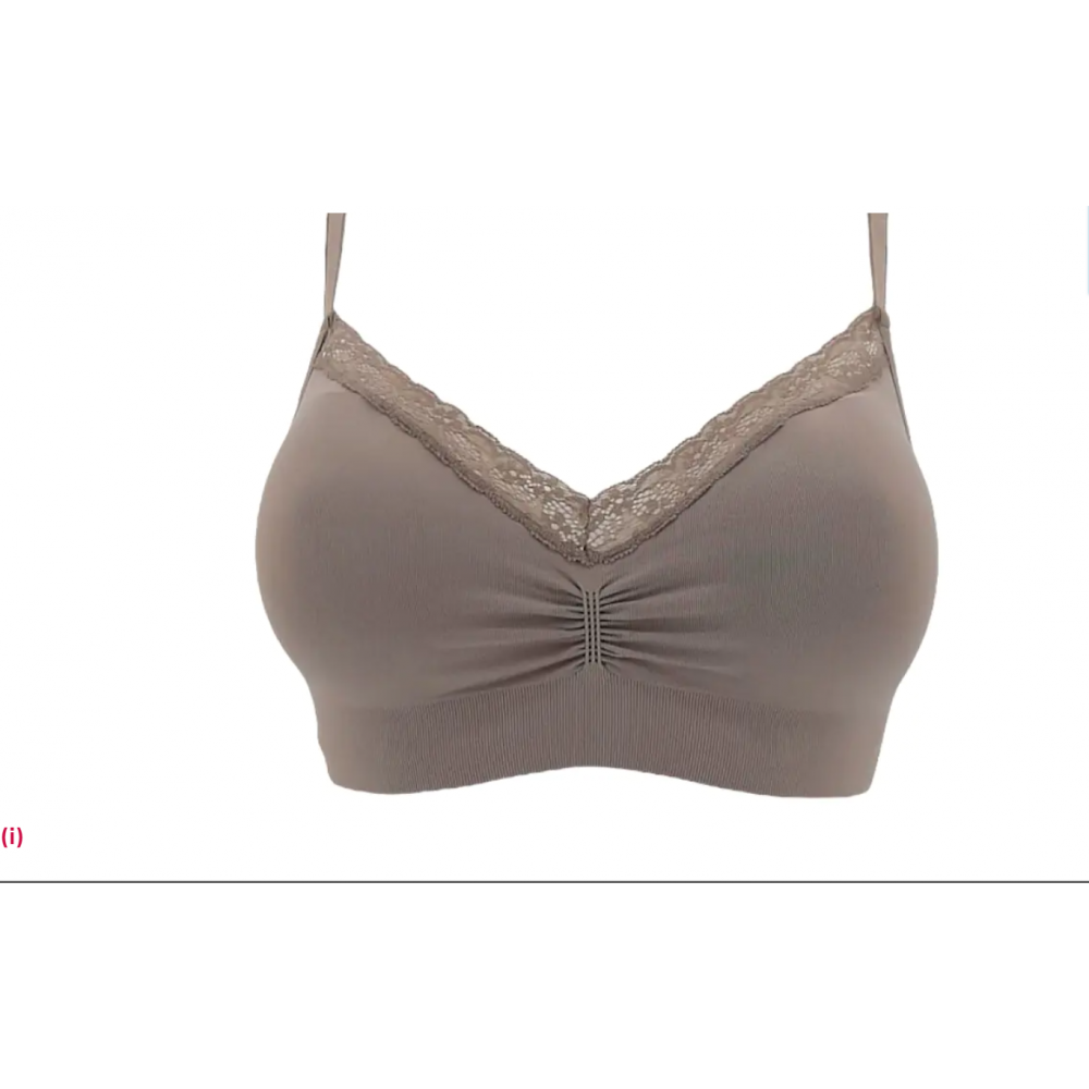 IDER 3216-16, Γυναικείο Bralette- Σουτιέν Easy Lace  από μαλακή μικροϊνα με δαντέλα και χαμηλή πλάτη, VISON