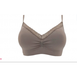 IDER 3216-16, Γυναικείο Bralette- Σουτιέν Easy Lace  από μαλακή μικροϊνα με δαντέλα και χαμηλή πλάτη, VISON