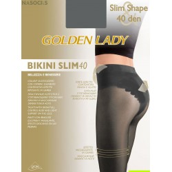 Golden Lady Bikini SLim 40den Καλσόν ελαστικό με παρτό δαντελένιο κυλοτάκι, FIME