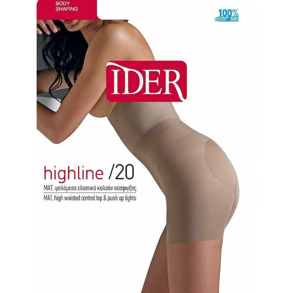 IDER Highline 20, Ψηλόμεσο Ματ Ελαστικό Καλτσόν Σύσφιξης Push Up, ΜΠΕΖ