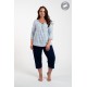 Γυναικεία Βαμβακερή Πυζάμα  ITALIAN FASHION ANTONIA SET με κάπρι παντελόνι και 3/4 μανίκι, ΜΠΛΕ