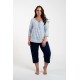 Γυναικεία Βαμβακερή Πυζάμα  ITALIAN FASHION ANTONIA SET με κάπρι παντελόνι και 3/4 μανίκι, ΜΠΛΕ