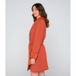 Jeannette 7512, Γυναικεία σταυρωτή ρόμπα με fleece εσωτερικά, ΚΕΡΑΜΙΔΙ