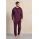 Ανδρική Φόρμα/Homewear Rafael A5526-AUB με κουκούλα και φάσα στα τελειώματα, ΜΕΛΙΤΖΑΝΙ