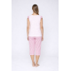 Πυζάμα Capri βαμβακερή Jeannette 7035 σε συνδυασμό ριγέ με πουά