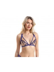 Jolidon S2372B, Γυναικείο Σουτιέν bralette  που κουμπώνει μπροστά, χωρίς μπανέλα,  ΜΠΛΕ ΡΟΥΑ