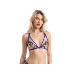 Jolidon S2372B, Γυναικείο Σουτιέν bralette  που κουμπώνει μπροστά, χωρίς μπανέλα,  ΜΠΛΕ ΡΟΥΑ