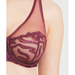 Louisa Bracq 497-11 VORTEX, Γυναικείο Σουτιέν για μεγάλο στήθος από γαλλική δαντέλα, ΜΠΟΡΝΤΟ