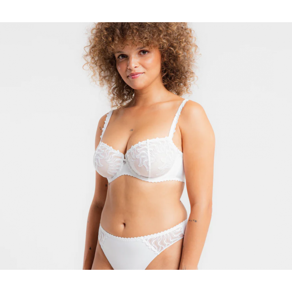 Louisa Bracq, 514-04-BLC ESPERANZA, Σουτιέν Balconnette για μεγάλο στήθος από γαλλική δαντέλα, ΑΣΠΡΟ