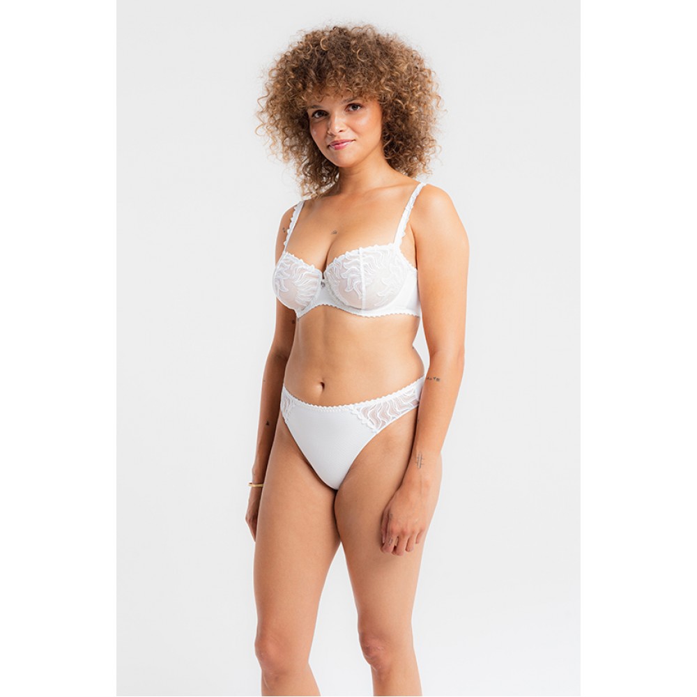 Louisa Bracq, 514-04-BLC ESPERANZA, Σουτιέν Balconnette για μεγάλο στήθος από γαλλική δαντέλα, ΑΣΠΡΟ