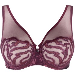 Louisa Bracq 497-11 VORTEX, Γυναικείο Σουτιέν για μεγάλο στήθος από γαλλική δαντέλα, ΜΠΟΡΝΤΟ