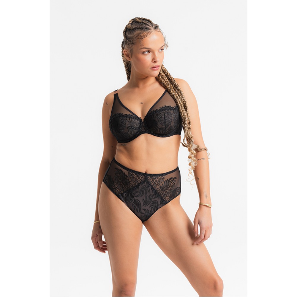 Louisa Bracq 529-11 Swan SG Foulard , Γυναικείο Σουτιέν Full Cup για μεγάλο στήθος από γαλλική δαντέλα, ΜΑΥΡΟ Louisa Bracq 529-11 Swan SG Foulard , Γυναικείο Σουτιέν Full Cup για μεγάλο στήθος από γαλλική δαντέλα, ΜΑΥΡΟ