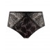 Louisa Bracq, 529-50 Swan Panty, Γυναικείο Ψηλόμεσο Κυλοτάκι από γαλλική δαντέλα και λύκρα, ΜΑΥΡΟ