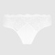 Louisa Bracq, 533-30 Victoria Brief, Γυναικείο Κυλοτάκι Midi Laser Cut από γαλλική δαντέλα και λύκρα, ΑΣΠΡΟ