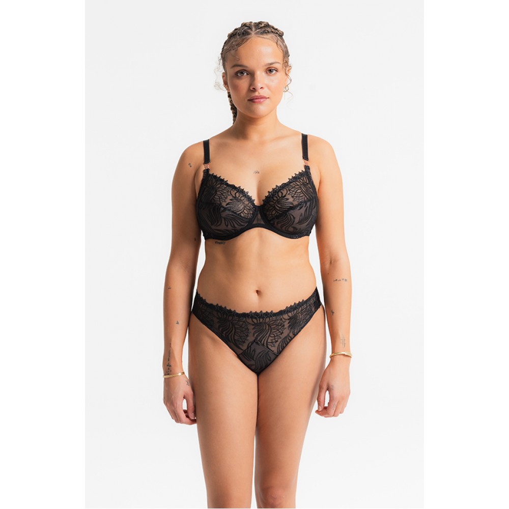Louisa Bracq 529-01 Swan, Γυναικείο Σουτιέν Full Cup για μεγάλο στήθος από γαλλική δαντέλα, ΜΑΥΡΟ Louisa Bracq 529-01 Swan, Γυναικείο Σουτιέν Full Cup για μεγάλο στήθος από γαλλική δαντέλα, ΜΑΥΡΟ
