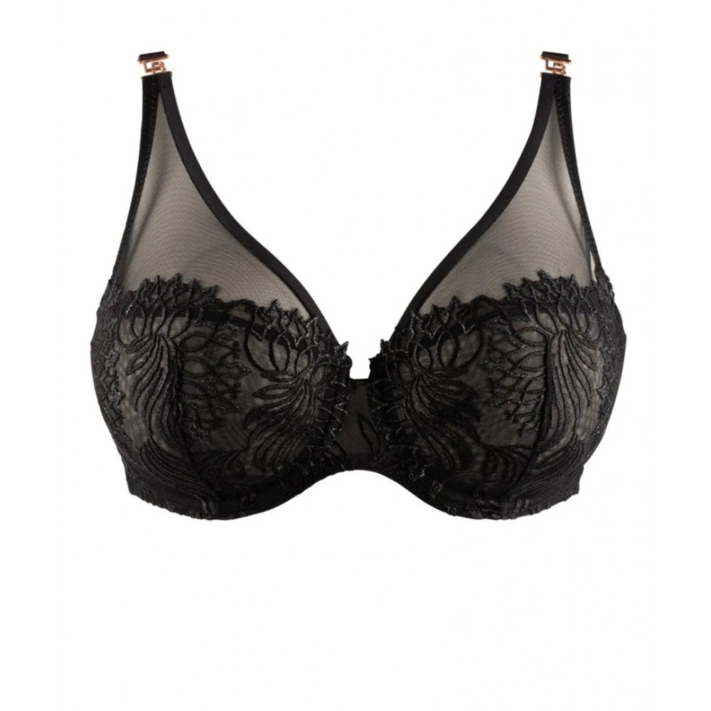 Louisa Bracq 529-11 Swan SG Foulard , Γυναικείο Σουτιέν Full Cup για μεγάλο στήθος από γαλλική δαντέλα, ΜΑΥΡΟ Louisa Bracq 529-11 Swan SG Foulard , Γυναικείο Σουτιέν Full Cup για μεγάλο στήθος από γαλλική δαντέλα, ΜΑΥΡΟ