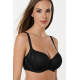 Lisca LAURA 20325,  Σουτιέν με επένδυση για μεγάλο στήθος με μπανέλα ΜΑΥΡΟ