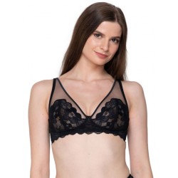 Luna 15303 Pandora, Γυναικείο Bralette Δαντέλα χωρίς μπανέλα, ΜΑΥΡΟ