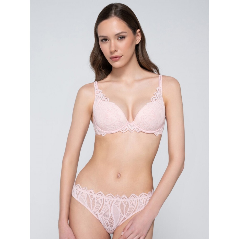 Luna 26701 SYLVIE, Κυλοτάκι Brazilian με τούλι και δαντέλα,  ΡΟΖ