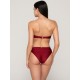 LUNA 94651, Γυναικείο Μαγιό Strapless Bikini Top GOLD BORDEAUX