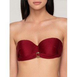 LUNA 94651, Γυναικείο Μαγιό Strapless Bikini Top GOLD BORDEAUX