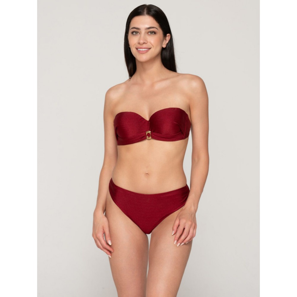 LUNA 94651, Γυναικείο Μαγιό Strapless Bikini Top GOLD BORDEAUX