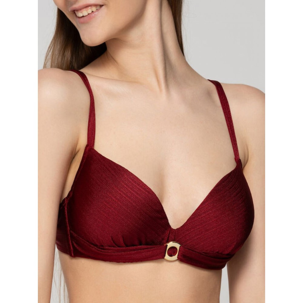 LUNA 94653, Γυναικείο Μαγιό  Bikini Top  Balconette,  ΜΠΟΡΝΤΟ