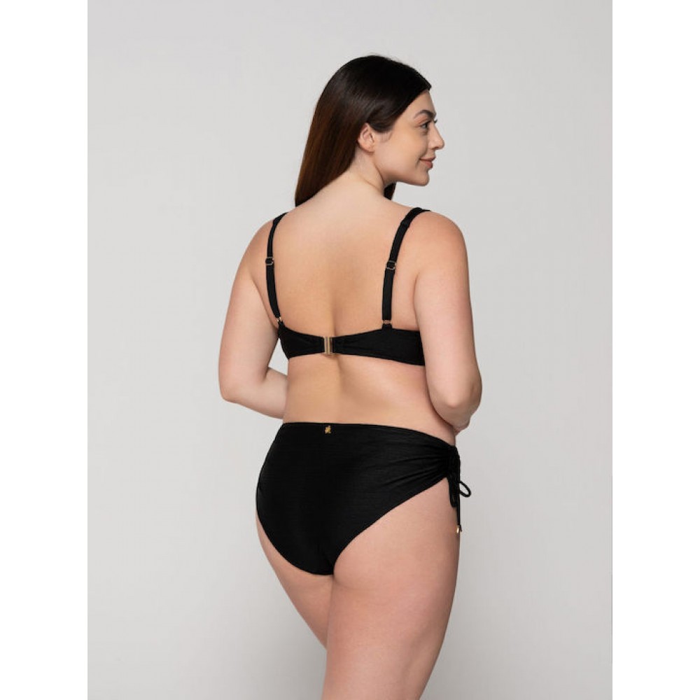 LUNA 94654, Γυναικείο Μαγιό  Bikini Top με μπανέλα, χωρίς επένδυση, ΜΑΥΡΟ