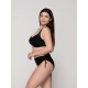 LUNA 94654, Γυναικείο Μαγιό  Bikini Top με μπανέλα, χωρίς επένδυση, ΜΑΥΡΟ