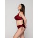 LUNA 94657, Γυναικείο Μαγιό  Bikini Bottom 3/4 με αυξομείωση ΜΠΟΡΝΤΟ