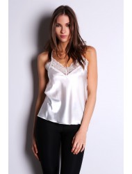 Τοπ σατέν με δαντέλα Milena By Paris 010123, ΙΒΟΥΑΡ