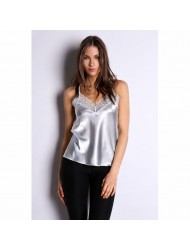 Τοπ σατέν με δαντέλα Milena By Paris 010123,  ΑΣΗΜΙ