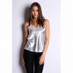 Τοπ σατέν με δαντέλα Milena By Paris 010123,  ΑΣΗΜΙ