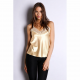 Τοπ σατέν με δαντέλα Milena By Paris 010123, GOLD