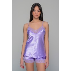 Milena By Paris 004201, Σατέν BabyDoll με δαντέλα, ΛΙΛΑ