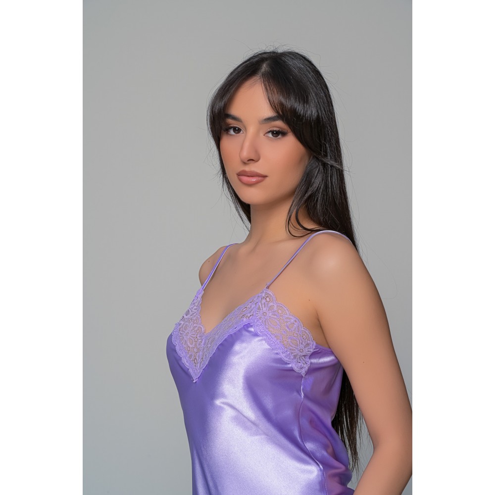 Milena By Paris 004201, Σατέν BabyDoll με δαντέλα, ΛΙΛΑ