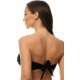 Miss Crool I20-862, Strapless Bikini Top με εντυπωσιακό V, χωρίς μπανέλα, ΜΑΥΡΟ