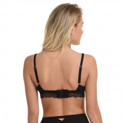 Miss Rosy, Γυναικείο Bralette χωρίς  μπανέλα Β993 από βαμβάκι και δαντέλα, ΜΑΥΡΟ