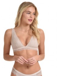 Miss Rosy, Γυναικείο Bralette χωρίς  μπανέλα Β993 από βαμβάκι και δαντέλα, ΜΠΕΖ