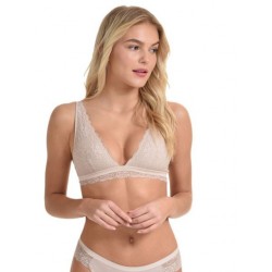 Miss Rosy, Γυναικείο Bralette χωρίς  μπανέλα Β993 από βαμβάκι και δαντέλα, ΜΠΕΖ