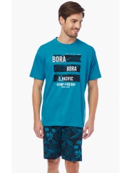 Ανδρική Πυζάμα Minerva 90-70982 BORA-BORA με Shorts και κοντό μανίκι ΠΕΤΡΟΛ