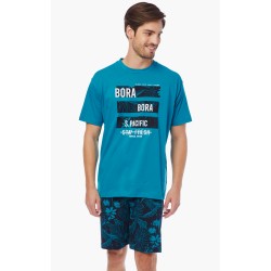 Ανδρική Πυζάμα Minerva 90-70982 BORA-BORA με Shorts και κοντό μανίκι ΠΕΤΡΟΛ